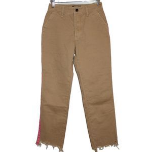 Womens Abercrombie & Fitch High Rise Ankle Straight Pants Khaki Pink Size 24 00